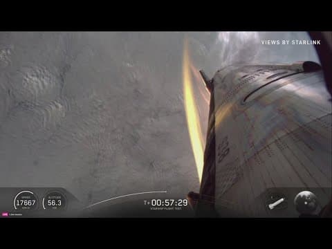 Starship Flight 11 preliminary landing bank test with bigger flames