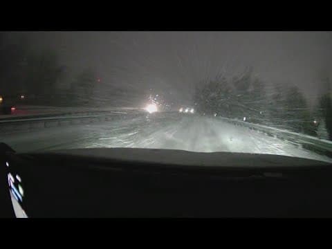 Look from ECO9 during snowy commute in Montgomery County
