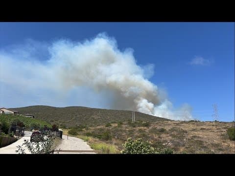 Claro Fire | Fire crews are battling a brush fire using air support in Carlsbad
