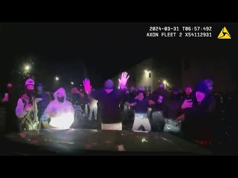 Dashcam video of people climbing on top of police cruiser in Virginia