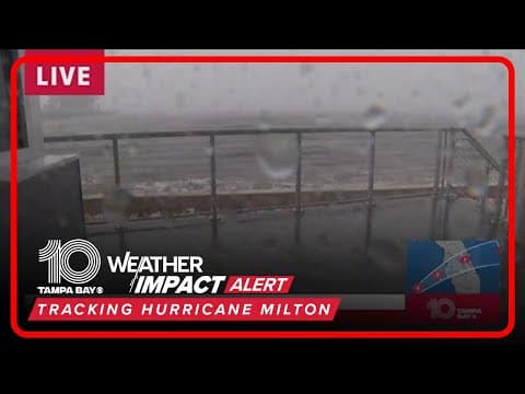 Heavy wind, rain seen along St. Pete Pier ahead of Hurricane Milton