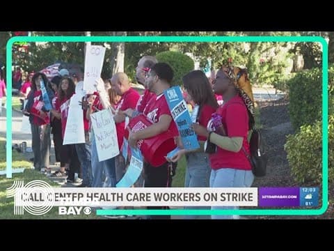 Call center health care workers on strike in Riverview