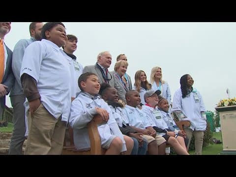 Pros celebrate with Golden Cubs patients at Memorial Tournament