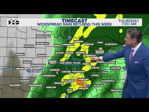 DFW Weather: Widespread rain returns this week