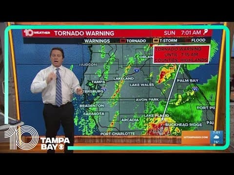 Tornado warning issued for parts of Highlands County