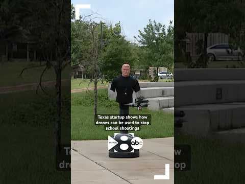 A Texas company aims to prevent school shootings using drones equipped with pepper ball guns