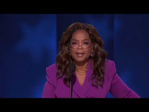Oprah Winfrey shares emphatic speech at Democratic National Convention