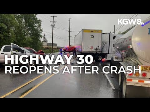 Highway 30 reopens after major crash involving semis and hazmat cleanup