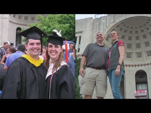 2 Ohio State alumni who got married, work for NASA honored at halftime show