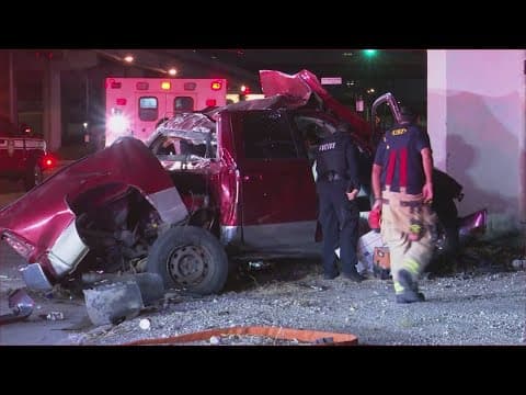 Truck crashes off the Westpark Tollway near the Galleria area