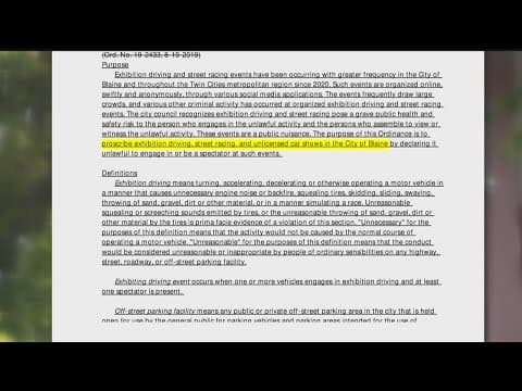 Blaine becomes first MN city to make street racing illegal