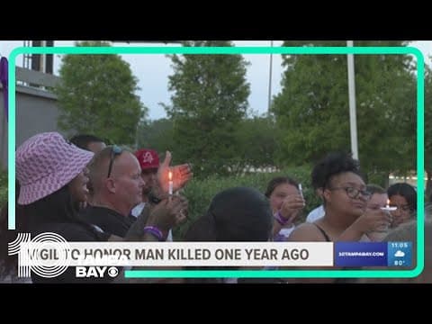 Vigil held for Riverview man killed one year ago