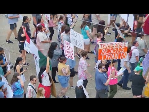 Hundreds protest ICE in downtown Knoxville amid national rallies