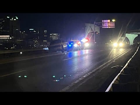 2 police officers injured in crash on I-70 in downtown Columbus