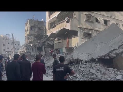 At least 90 killed in Israeli strike on building that was sheltering Palestinians in Gaza