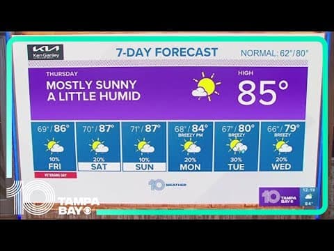 10 Weather: Tampa Bay-area afternoon forecast | Nov. 9, 2023