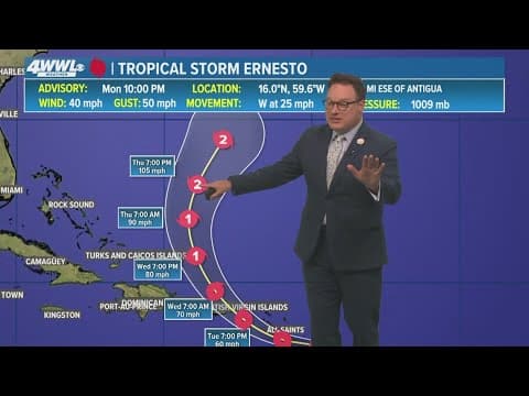 Tropical Update: TS Ernesto forms, heading toward Caribbean and then Bermuda