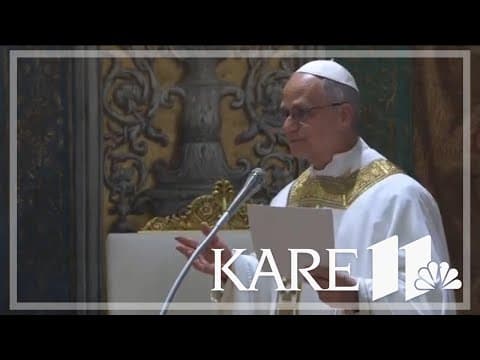 Pope Leo XIV speaks English at start of first Mass
