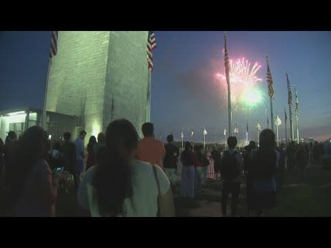 Fireworks light up the skies over the National Mall