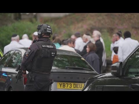 4 hurt after car drives into crowd, man stabbed outside synagogue in the UK
