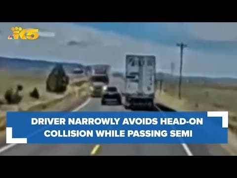 Oregon driver barely scrapes by in ill-conceived semi-truck pass attempt