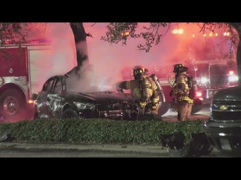 Police chase ends in fiery crash in west Houston, HPD says