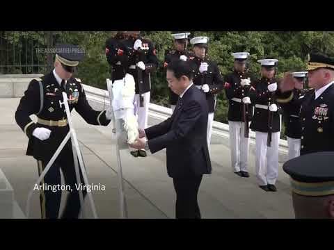 Japanese PM Fumio Kishida lays wreath at Arlington National Ceremony