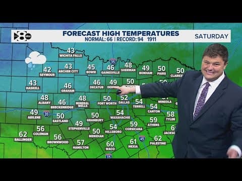 DFW Weather | Rain, cold temperatures on Saturday in 14 day forecast