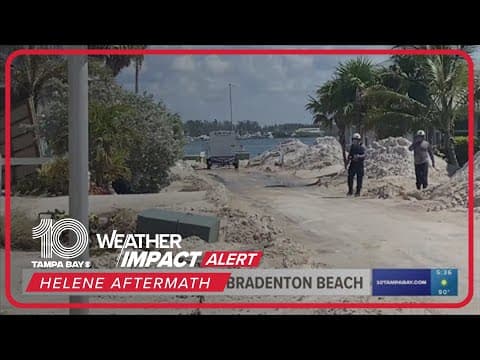 Miles of sand dunes piled up in Bradenton Beach after Helene