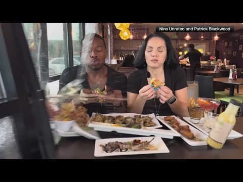 Houston influencers get an unexpected crash on camera during a food review