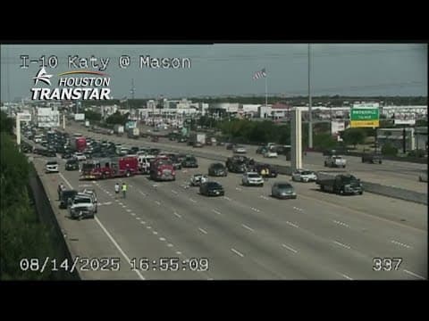 Crash has traffic backed up on Katy Freeway at Mason Road
