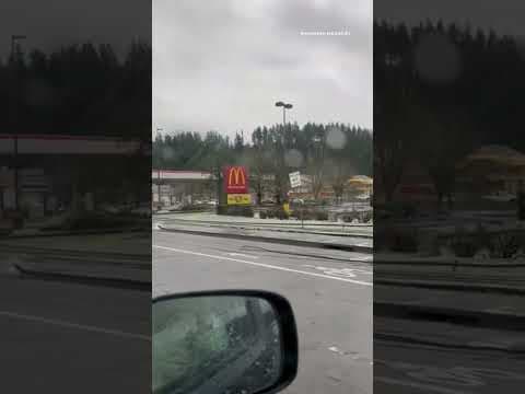 Oregon ice storm: Multiple utility poles in Springfield. Gov. declares Lane County emergency