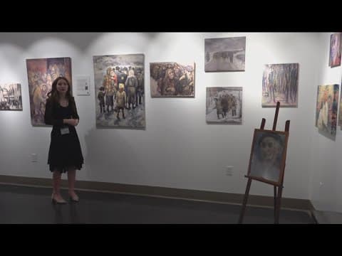 San Diego high school students give tours of Holocaust art exhibit at Jewish Community Center