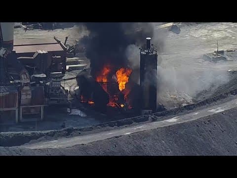 WATCH: Fire at Maryland quarry is still burning