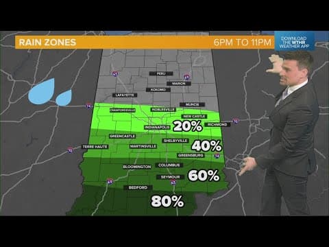 Rain zones Thursday | Few severe storms mainly south of Indianapolis