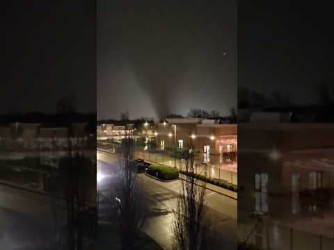 Tornado on Camera at Night in Carmel, Indiana