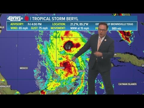 Tropical Update: Beryl moving into Gulf, some impacts to LA