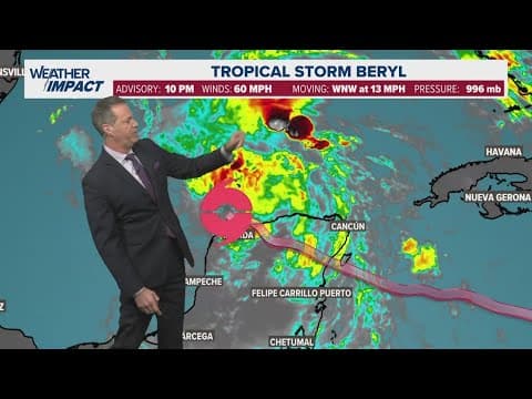 10 p.m. Friday Beryl update: Tropical storm moves into Gulf, takes aim at Texas coast