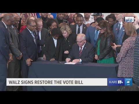 Walz signs Restore the Vote Act