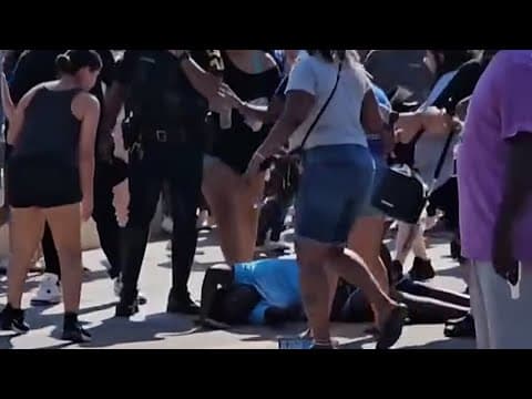 Aftermath of police horse trampling at the State Fair of Texas