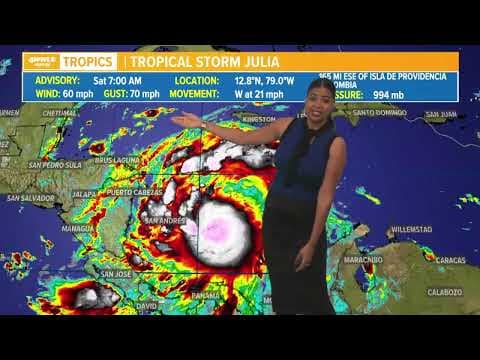 Saturday morning Tropical Storm Julia update: Julia to become hurricane