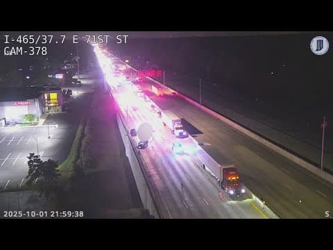 1 person killed in crash on I-465 in northeast Indianapolis