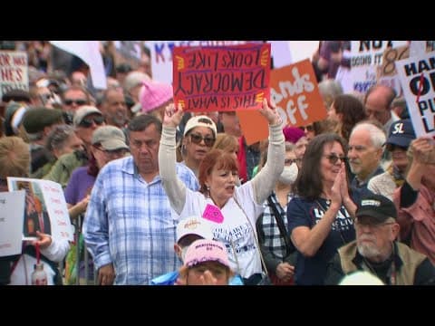 Tens of thousands attend 'Hands Off' rally protest against Trump administration in DC