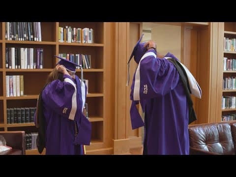 Mother, son take the stage Mother's Day Weekend at TCU's graduation ceremony as both earn degrees