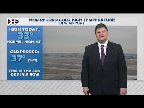 DFW Weather | Another record cold high set Friday, 14 day forecast