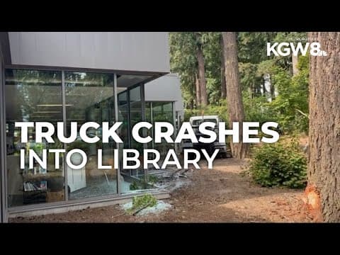 Hillsboro multi-car crash leaves 3 hospitalized, library damaged