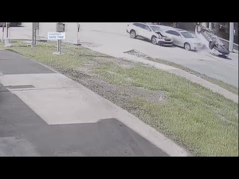 Crash caught on camera in area where traffic signals haven't been working properly for weeks