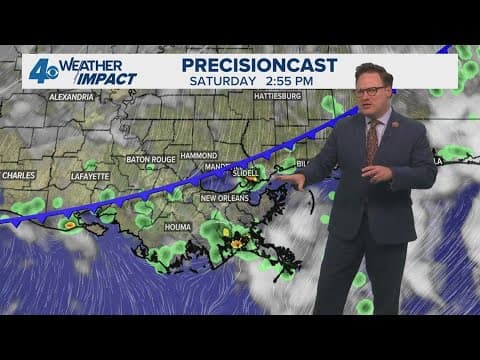 New Orleans Weather Impact: Hot and humid Saturday, spotty rain chances before cold front Sunday