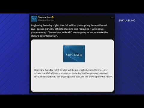 'Jimmy Kimmel Live!' returning Tuesday after suspension, to some ABC stations