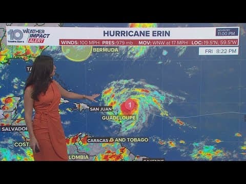 Tracking the tropics: Hurricane Erin strengthens in the Atlantic as Category 2 storm